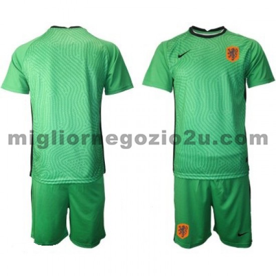 Maglia Paesi Bassi Portiere Bambino Trasferta Divisa Euro 2020 Manica Corta