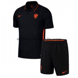 Maglia Paesi Bassi Bambino Trasferta Divisa Euro 2020 Manica Corta
