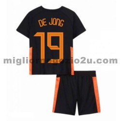 Maglia Paesi Bassi Luuk de Jong 19 Bambino Trasferta Divisa Euro 2020 Manica Corta