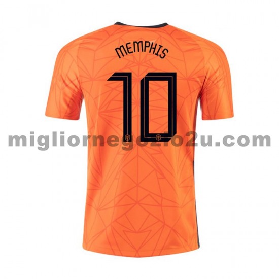 Maglia Paesi Bassi MEMPHIS 10 Casa Divisa Euro 2020 Manica Corta