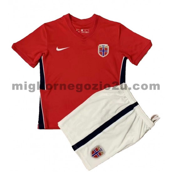 Maglia Norvegia Bambino Casa Divisa 2020-2021 Manica Corta