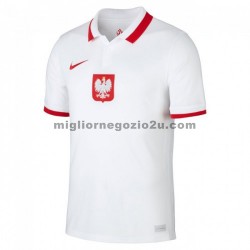 Maglia Polonia Casa Divisa Euro 2020 Manica Corta