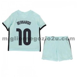Maglia Portogallo Bernardo Silva 10 Bambino Trasferta Divisa Euro 2020 Manica Corta