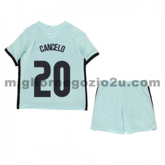 Maglia Portogallo Joao Cancelo 20 Bambino Trasferta Divisa Euro 2020 Manica Corta
