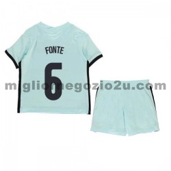 Maglia Portogallo Jose Fonte 6 Bambino Trasferta Divisa Euro 2020 Manica Corta