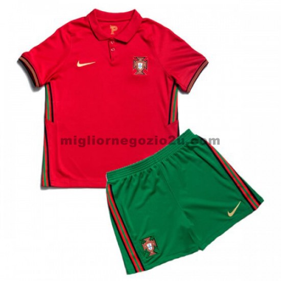 Maglia Portogallo Bambino Casa Divisa Euro 2020 Manica Corta