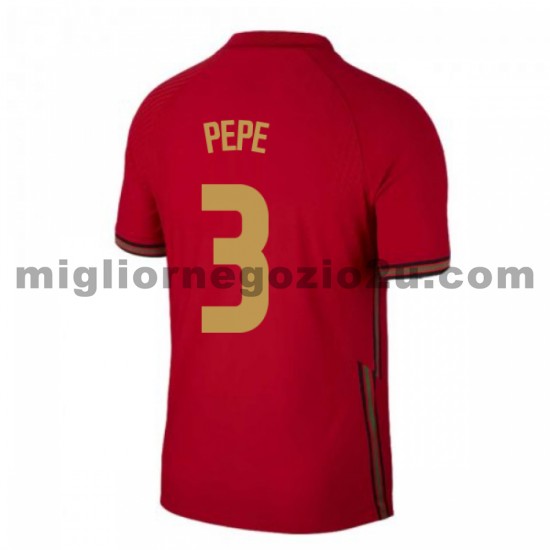 Maglia Portogallo Pepe 3 Casa Divisa Euro 2020 Manica Corta