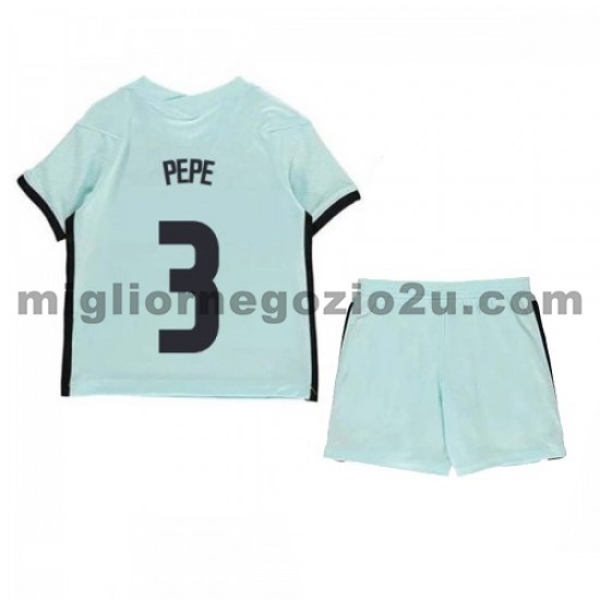 Maglia Portogallo Pepe 3 Bambino Trasferta Divisa Euro 2020 Manica Corta