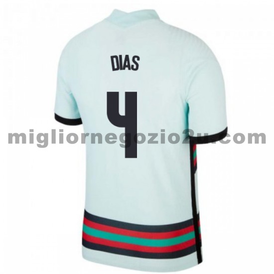 Maglia Portogallo Ruben Dias 4 Trasferta Divisa Euro 2020 Manica Corta