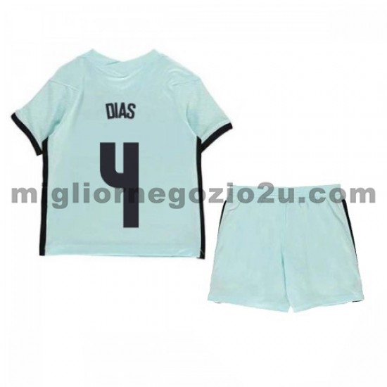 Maglia Portogallo Ruben Dias 4 Bambino Trasferta Divisa Euro 2020 Manica Corta