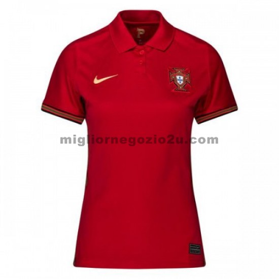 Maglia Portogallo Donna Casa Divisa Euro 2020 Manica Corta