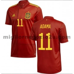Maglia Spagna Adama 11 Casa Divisa Euro 2020 Manica Corta