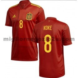 Maglia Spagna Koke 8 Casa Divisa Euro 2020 Manica Corta