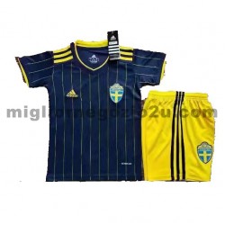 Maglia Svezia Bambino Trasferta Divisa Euro 2020 Manica Corta
