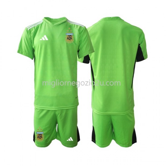 Maglia Argentina Portiere Bambino Casa Divisa Mondiali 2022 Manica Corta