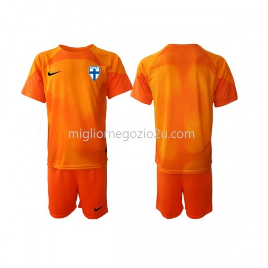 Maglia Finlandia Portiere Bambino Casa Divisa 2022-2023 Manica Corta