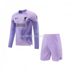 Maglia Liverpool Portiere Bambino Casa Divisa 2022-2023 Manica Lunga