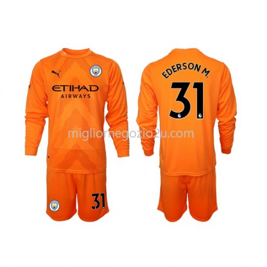 Maglia Manchester City Ederson M 31 Portiere Bambino Terza Divisa 2022-2023 Manica Lunga