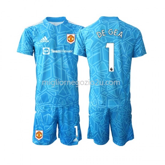 Maglia Manchester United DE GEA 1 Portiere Bambino Casa Divisa 2022-2023 Manica Corta