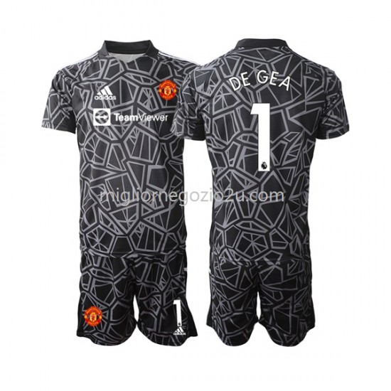 Maglia Manchester United DE GEA 1 Portiere Bambino Trasferta Divisa 2022-2023 Manica Corta