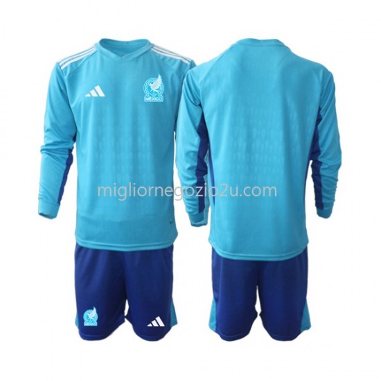 Maglia Messico Portiere Bambino Trasferta Divisa 2022 Manica Lunga