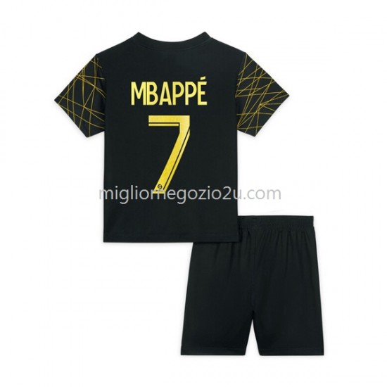 Maglia Paris Saint-Germain Mbappé 7 Bambino Quarta Divisa 2022-2023 Manica Corta