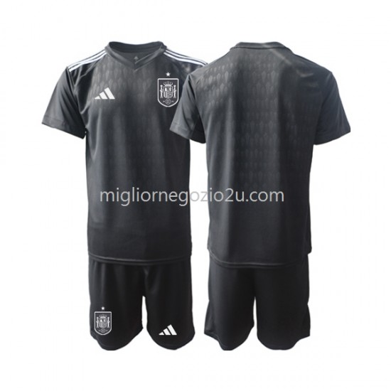 Maglia Spagna Portiere Bambino Casa Divisa 2022 Manica Corta