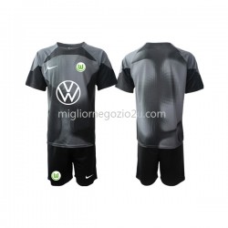 Maglia VfL Wolfsburg Portiere Bambino Casa Divisa 2022-2023 Manica Corta