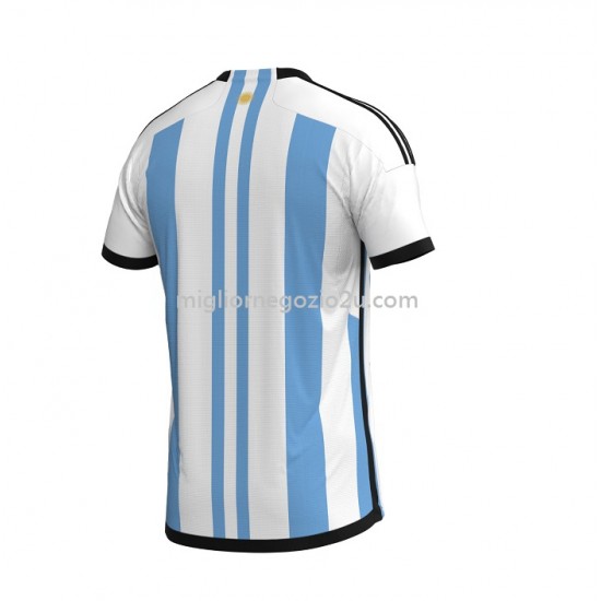 Maglia Argentina Casa Divisa Mondiali 2022 Manica Corta