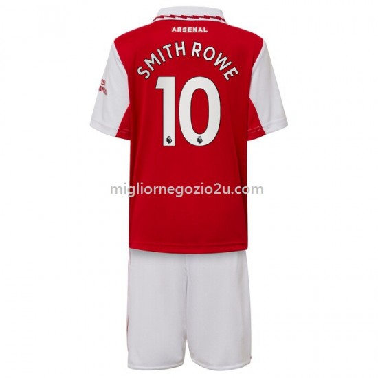 Maglia Arsenal Smith Rowe 10 Bambino Casa Divisa 2022-2023 Manica Corta