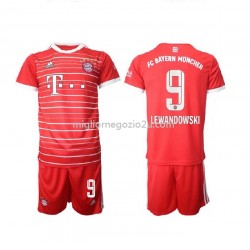 Maglia Bayern München Lewandowski 9 Bambino Casa Divisa 2022-2023 Manica Corta