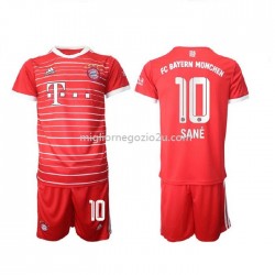 Maglia Bayern München Sane 10 Bambino Casa Divisa 2022-2023 Manica Corta