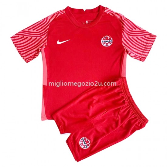 Maglia Canada Bambino Casa Divisa 2022 Manica Corta