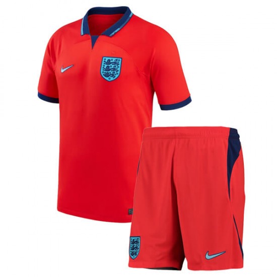 Maglia Inghilterra Bambino Trasferta Divisa Mondiali 2022 Manica Corta