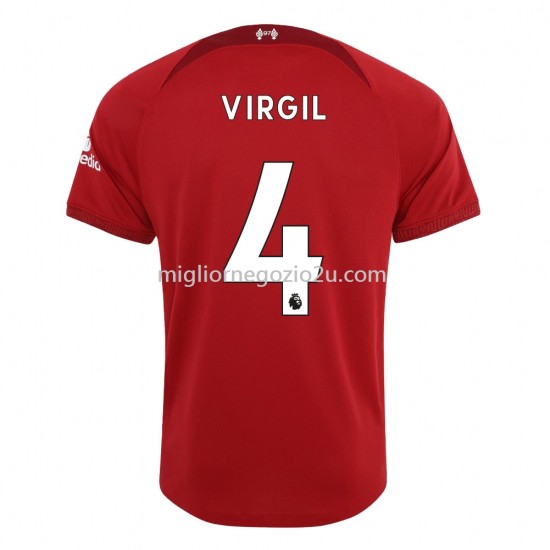 Maglia Liverpool Virgil 4 Casa Divisa 2022-2023 Manica Corta