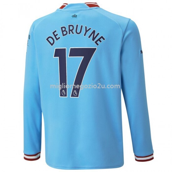 Maglia Manchester City De Bruyne 17 Casa Divisa 2022-2023 Manica Lunga