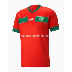 Maglia Marocco Casa Divisa Mondiali 2022 Manica Corta
