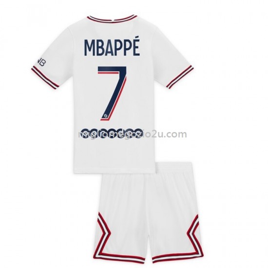 Maglia Paris Saint-Germain Kylian Mbappe 7 Bambino Quarta Divisa 2021-2022 Manica Corta