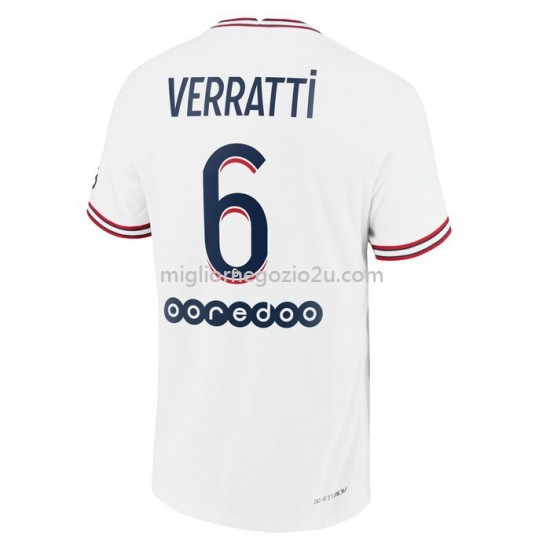 Maglia Paris Saint-Germain Marco Verratti 6 Quarta Divisa 2021-2022 Manica Corta