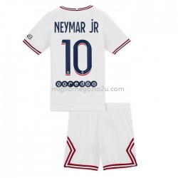 Maglia Paris Saint-Germain Germain Neymar Jr 10 Bambino Quarta Divisa 2021-2022 Manica Corta