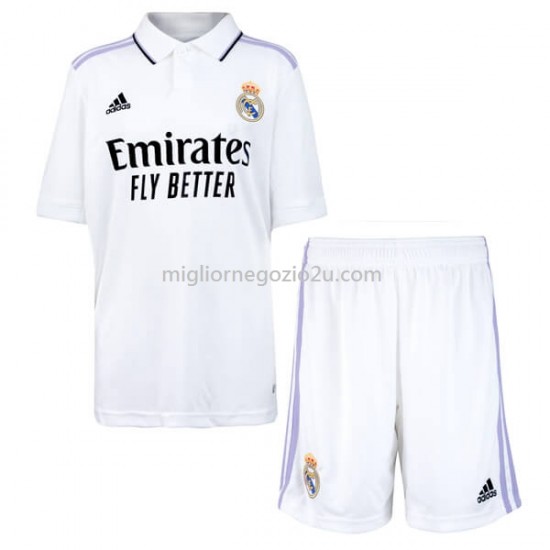 Maglia Real Madrid Bambino Casa Divisa 2022-2023 Manica Corta
