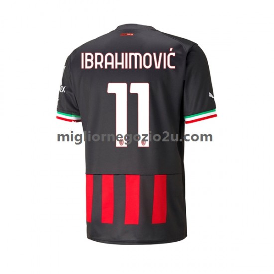 Maglia AC Milan Ibrahimović 11 Uomo Casa Divisa 2022-2023 Manica Corta