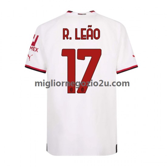 Maglia AC Milan Rafael Leao 17 Uomo Trasferta Divisa 2022-2023 Manica Corta