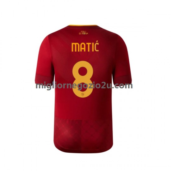 Maglia AS Roma Matic 8 Uomo Casa Divisa 2022-2023 Manica Corta