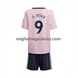Maglia Arsenal Gabriel Jesus 9 Bambino Terza Divisa 2022-2023 Manica Corta