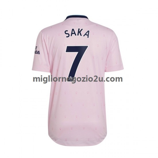 Maglia Arsenal Saka 7 Uomo Terza Divisa 2022-2023 Manica Corta