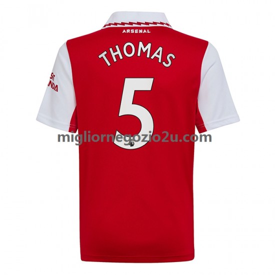 Maglia Arsenal Thomas Partey 5 Uomo Casa Divisa 2022-2023 Manica Corta