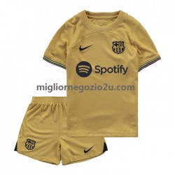 Maglia FC Barcelona Bambino Trasferta Divisa 2022-2023 Manica Corta