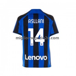 Maglia Inter Milan Kristjan Asllani 14 Uomo Casa Divisa 2022-2023 Manica Corta