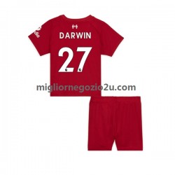 Maglia Liverpool Darwin Nunez 27 Bambino Casa Divisa 2022-2023 Manica Corta